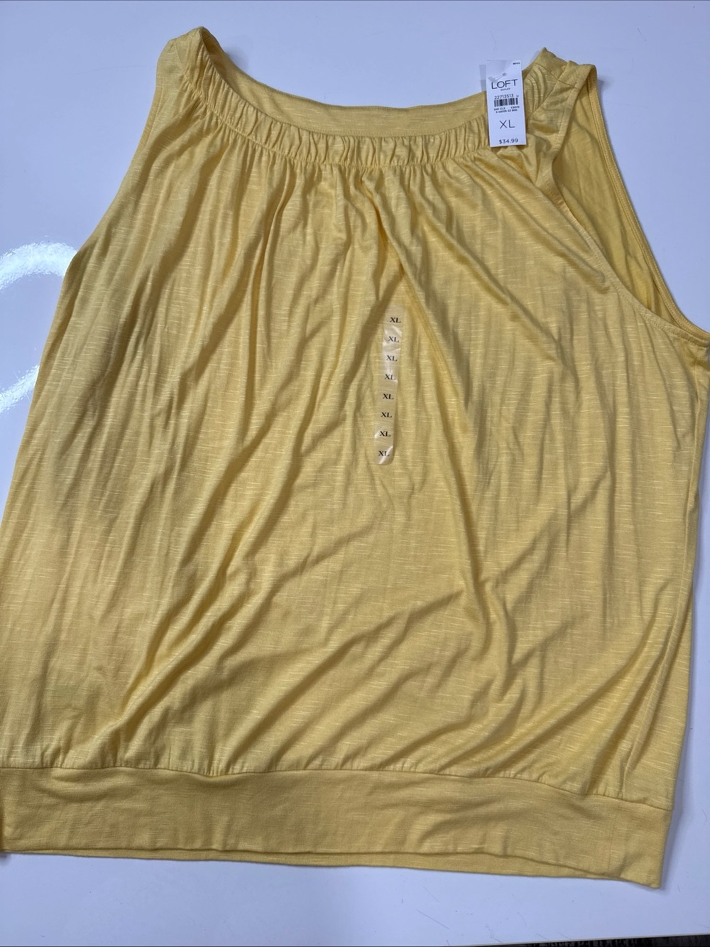 NWT LOFT Womens Yellow Sleeveless Blouse X-Large A020826